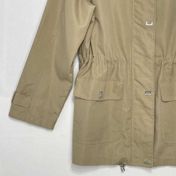 Totes Lightweight Windbreaker Jacket Size M Tan Full Zip and snaps No Hood women - Picture 16 of 16